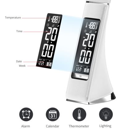 Brilagi - LED Димируема настолна лампа с дисплей PELLE LED/7W/230V бял