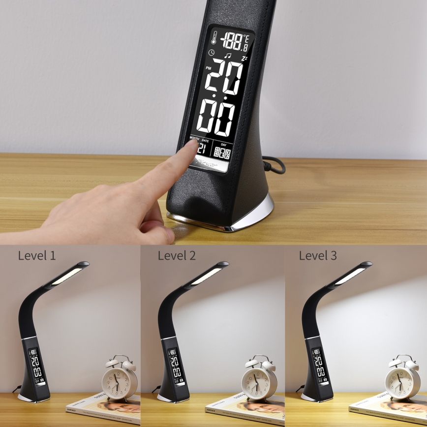 Brilagi - LED Димируема настолна лампа с дисплей PELLE LED/7W/230V черен