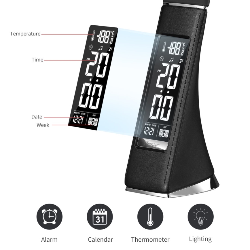 Brilagi - LED Димируема настолна лампа с дисплей PELLE LED/7W/230V черен