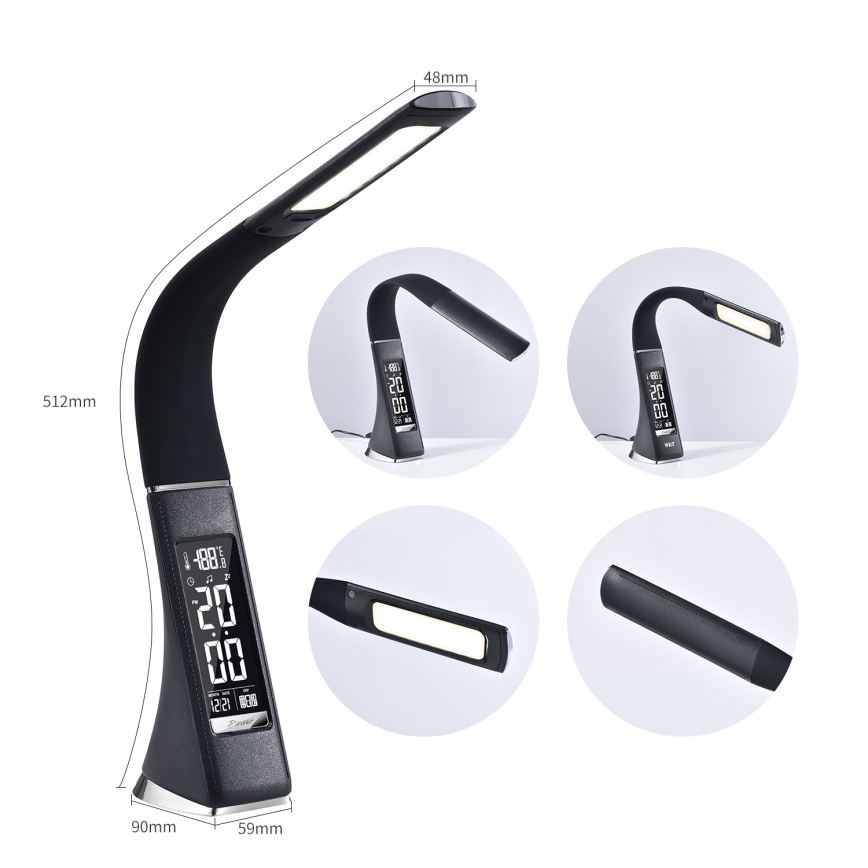 Brilagi - LED Димируема настолна лампа с дисплей PELLE LED/7W/230V черен