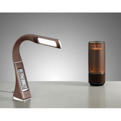 Brilagi - LED Димируема настолна лампа с display PELLE LED/7W/230V кафяв