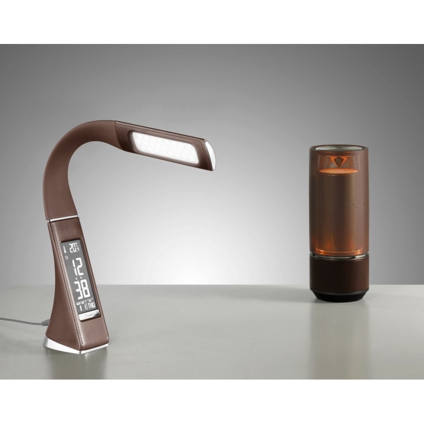 Brilagi - LED Димируема настолна лампа с display PELLE LED/7W/230V кафяв