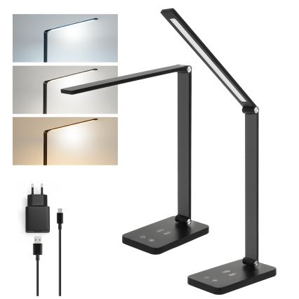 Brilagi - LED димируема сензорна настолна лампа с безжично зареждане QI MODO CHARGE LED/7W/5V 3000/4000/6000K черна