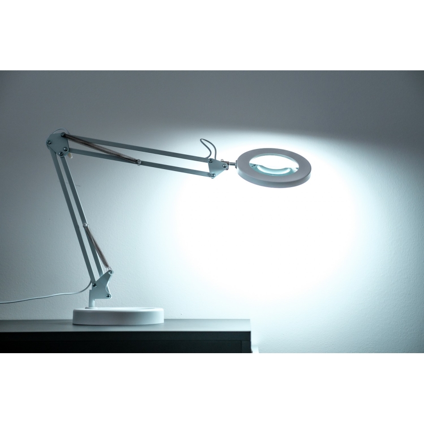 Brilagi - LED Димируема настолна лампа с лупа LENS LED/12W/5V 3000/4200/6000K бял
