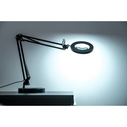 Brilagi - LED Димируема настолна лампа с лупа LENS LED/12W/5V 3000/4200/6000K черен