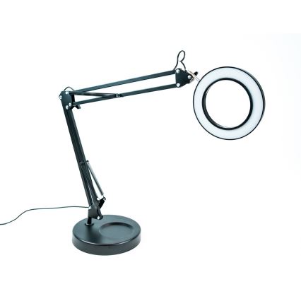 Brilagi - LED Димируема настолна лампа с лупа LENS LED/12W/5V 3000/4200/6000K черен