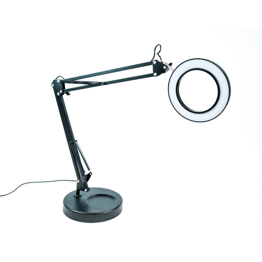 Brilagi - LED Димируема настолна лампа с лупа LENS LED/12W/5V 3000/4200/6000K черен