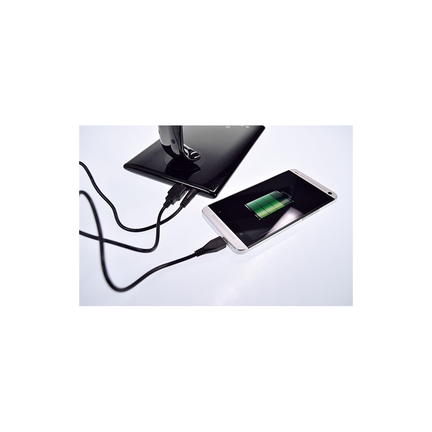 Brilagi - LED Димируема настолна лампа USB конектор LED/12W/230V черна