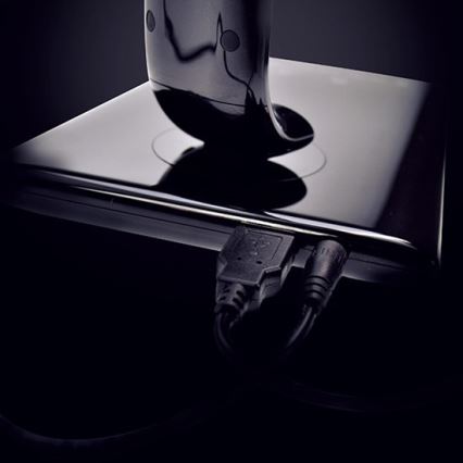 Brilagi - LED Димируема настолна лампа USB конектор LED/12W/230V черна