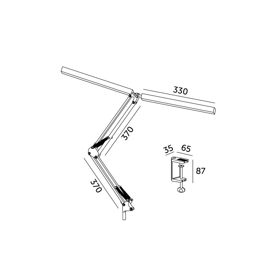 Brilagi - LED Димируем гъвкав настолна лампа VARIO 2xLED/14W/230V 3000-6000K бял