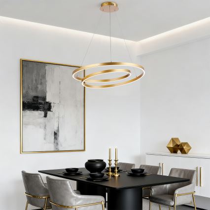 Brilagi - Димируем LED полилей на кабел TWISTER LED/75W/230V 3000-6000K Ø 70 см златист + дистанционно управление