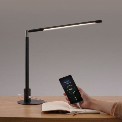 Brilagi - димируема сензорна настолна LED лампа с USB портове VARIO LED/7W/230V 3000-6500K CRI 96 черна