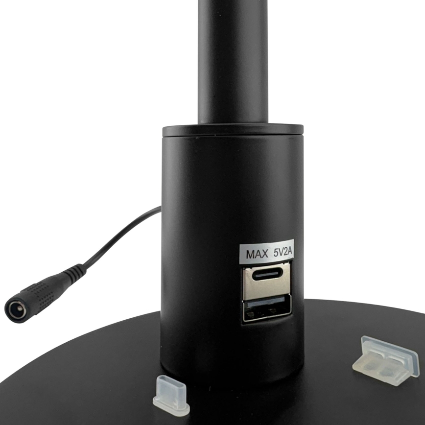 Brilagi - димируема сензорна настолна LED лампа с USB портове VARIO LED/7W/230V 3000-6500K CRI 96 черна
