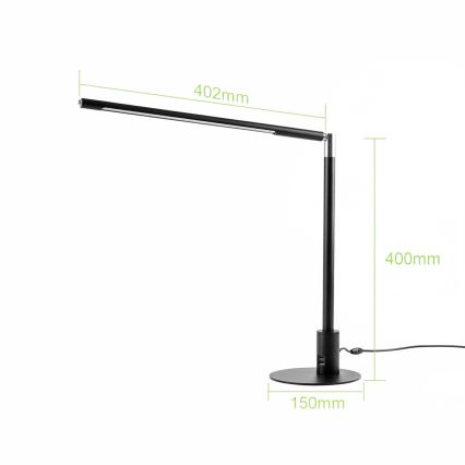 Brilagi - димируема сензорна настолна LED лампа с USB портове VARIO LED/7W/230V 3000-6500K CRI 96 черна