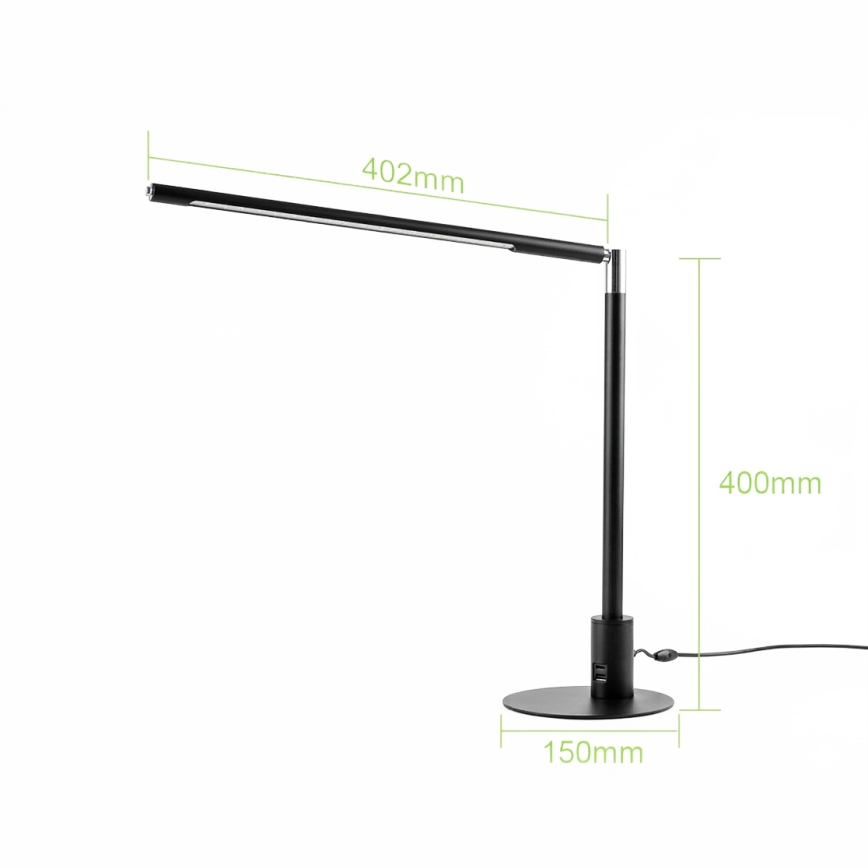 Brilagi - димируема сензорна настолна LED лампа с USB портове VARIO LED/7W/230V 3000-6500K CRI 96 черна