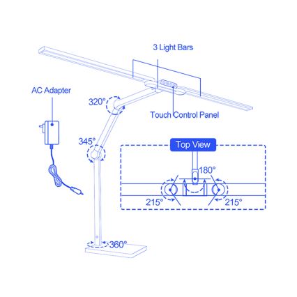 Brilagi - LED димируема сенсорна настолна лампа VARIO LED/24W/230V 3000-6500K CRI 92 бяла