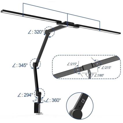 Brilagi - LED Димируем докосване гъвкав настолна лампа VARIO LED/24W/230V 3000-6500K CRI 92 черен
