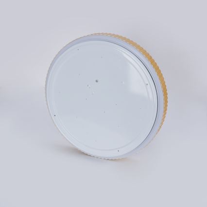 Brilagi - LED Димируемо таванно осветително тяло CORVO LED/72W/230V 3000-6000K с дървен декор пр. 50 см + дистанционно управление