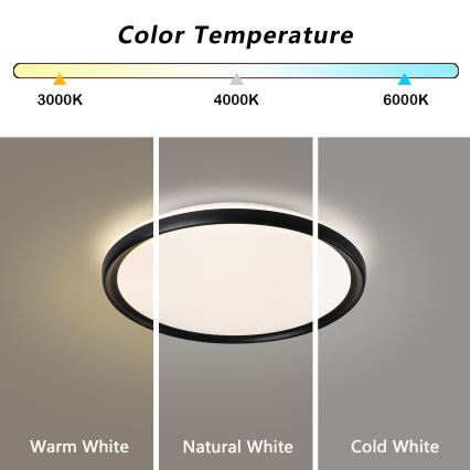 Brilagi - Димируема LED плафониера RIVO LED/72W/230V 3000-6000K черна Ø 50 см + дистанционно управление