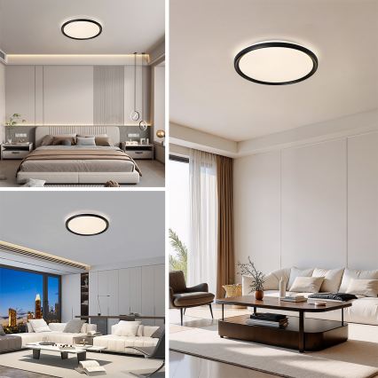 Brilagi - Димируема LED плафониера RIVO LED/72W/230V 3000-6000K черна Ø 50 см + дистанционно управление