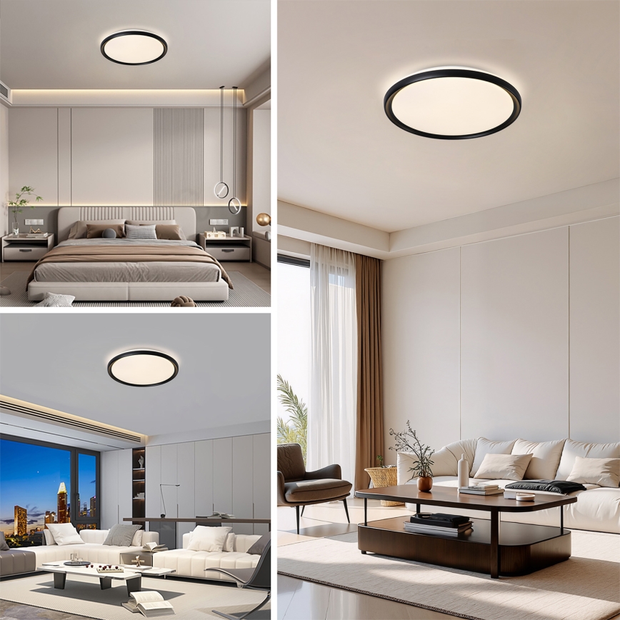 Brilagi - Димируема LED плафониера RIVO LED/72W/230V 3000-6000K черна Ø 50 см + дистанционно управление
