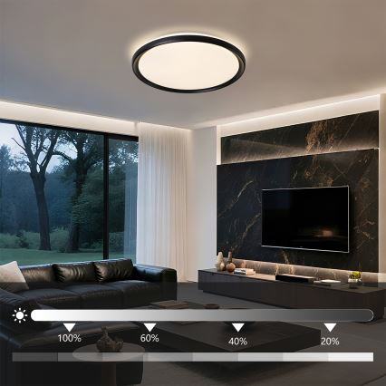 Brilagi - Димируема LED плафониера RIVO LED/72W/230V 3000-6000K черна Ø 50 см + дистанционно управление
