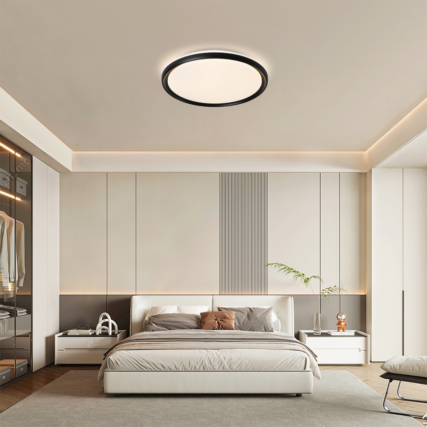 Brilagi - Димируема LED плафониера RIVO LED/72W/230V 3000-6000K черна Ø 50 см + дистанционно управление