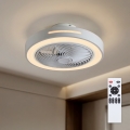 Brilagi - LED димируема таванна лампа с вентилатор LED/38W/230V 3000-6500K Ø 46 см бяла + дистанционно управление