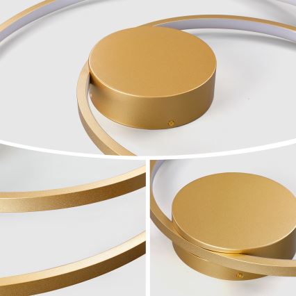 Brilagi - LED таванно осветително тяло TWISTER с възможност за димиране LED/105W/230V 3000-6000K Ø 100 cm златисто + дистанционно управление