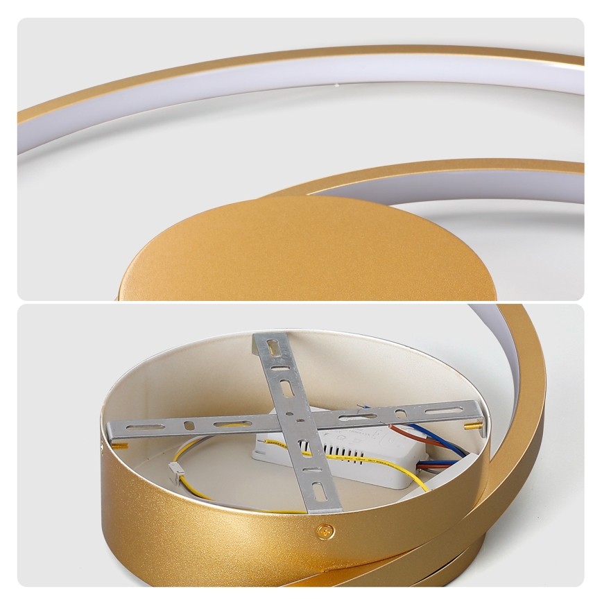 Brilagi - LED таванно осветително тяло TWISTER с възможност за димиране LED/105W/230V 3000-6000K Ø 100 cm златисто + дистанционно управление