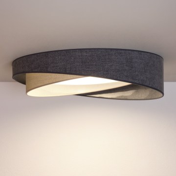 BRILAGI - LED Димируема таванна лампа VELVET TWIST LED/36W/230V 3000-6000K Ø 65 cm Wi-Fi Tuya Beacon сива/кремава + дистанционно управление