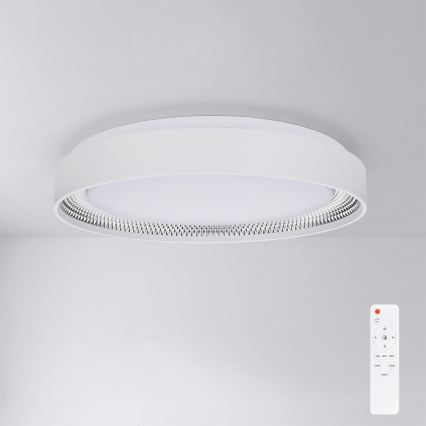 Brilagi - Димируема LED таванна лампа WALDO, 48 W, 230 V, 3000–6500 K, Ø 40 см, бяла/сребриста + дистанционно управление