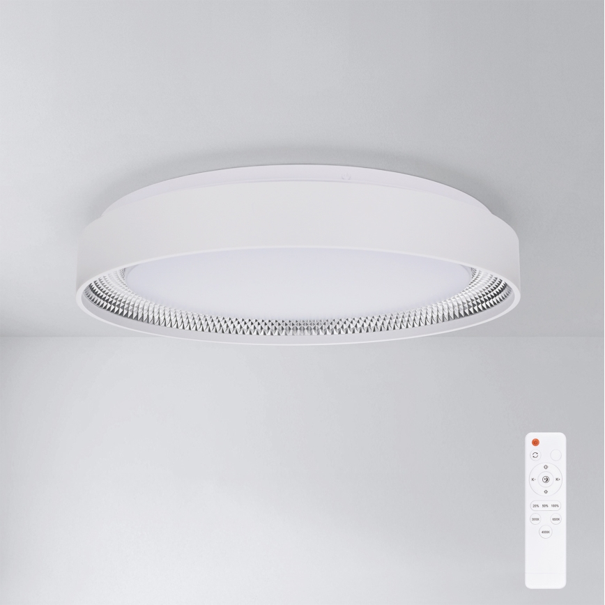 Brilagi - Димируема LED таванна лампа WALDO, 48 W, 230 V, 3000–6500 K, Ø 40 см, бяла/сребриста + дистанционно управление