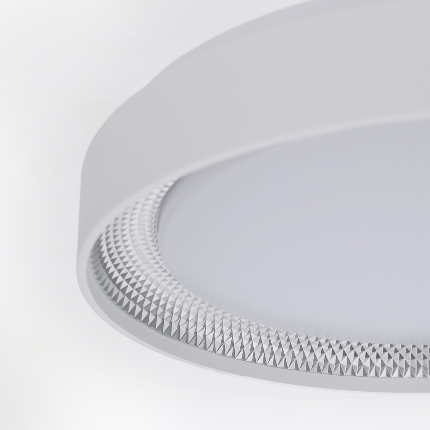 Brilagi - Димируема LED таванна лампа WALDO, 48 W, 230 V, 3000–6500 K, Ø 40 см, бяла/сребриста + дистанционно управление