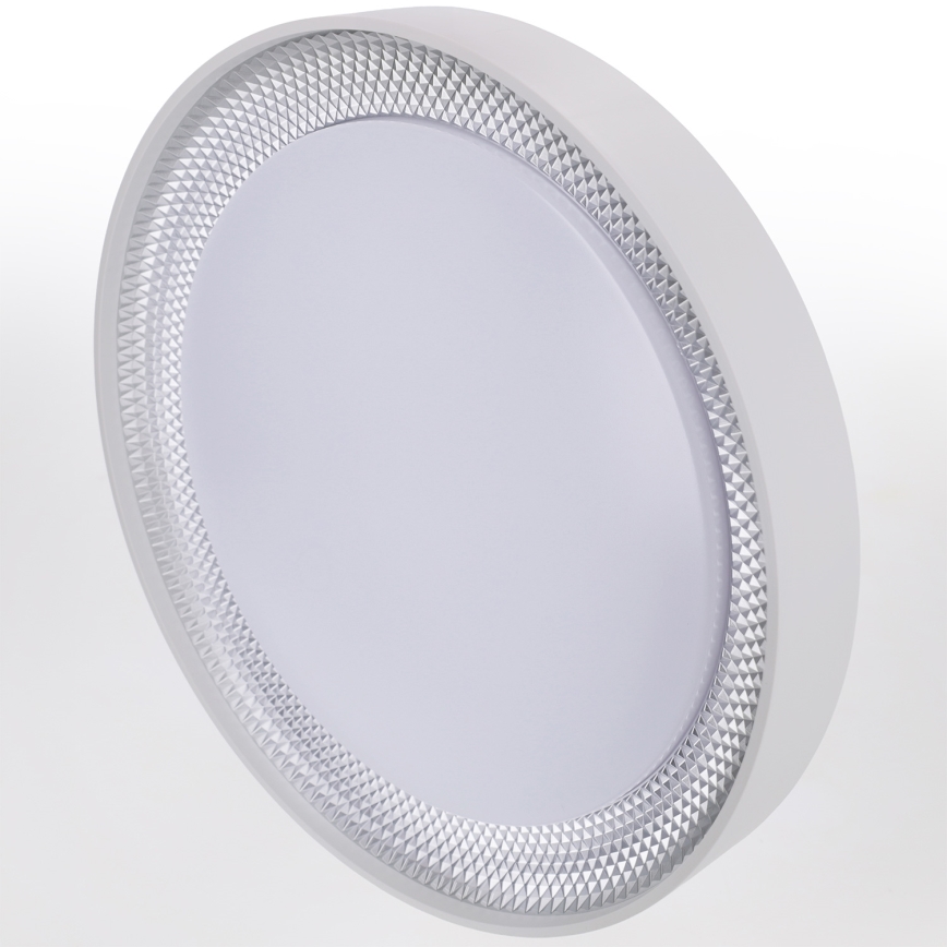 Brilagi - Димируема LED таванна лампа WALDO, 48 W, 230 V, 3000–6500 K, Ø 40 см, бяла/сребриста + дистанционно управление