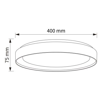 Brilagi - Димируема LED таванна лампа WALDO, 48 W, 230 V, 3000–6500 K, Ø 40 см, бяла/сребриста + дистанционно управление