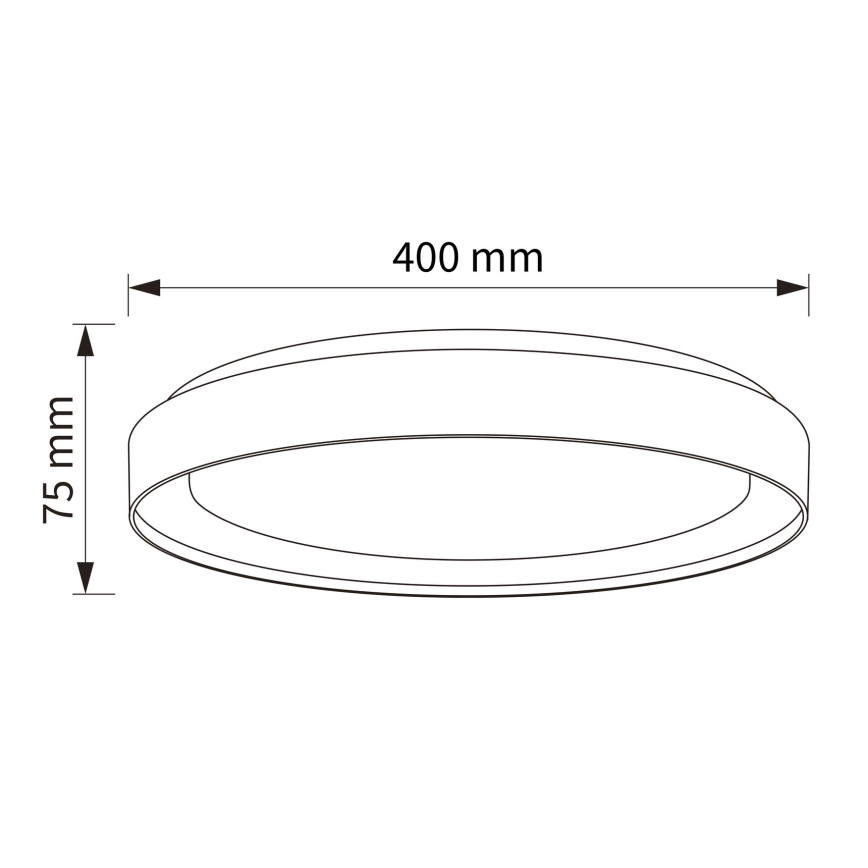 Brilagi - Димируема LED таванна лампа WALDO, 48 W, 230 V, 3000–6500 K, Ø 40 см, бяла/сребриста + дистанционно управление