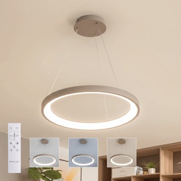 BRILAGI - LED димируема висяща лампа на кабел FALCON SLIM LED/42W/230V 3000-6500K Ø 50 см бежова + с дистанционно управление
