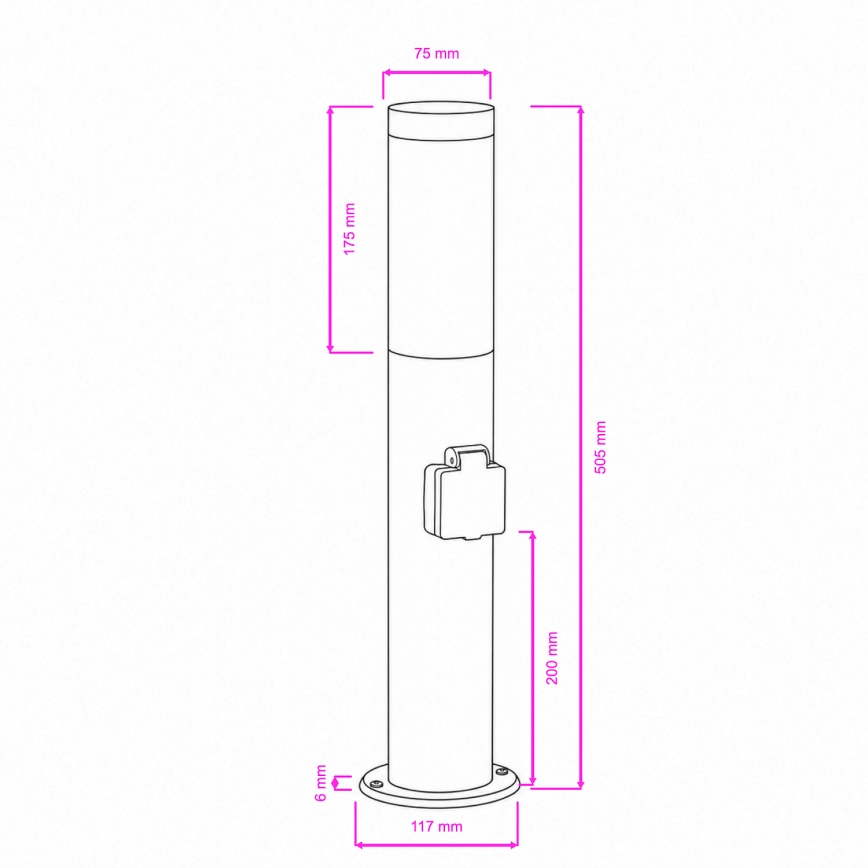 BRILAGI - LED димируема външна лампа с контакт ELIA 1xE27/6W/230V 2700-6500K IP44 Wi-Fi 50 cm антрацит