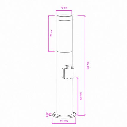 BRILAGI - LED димируема външна лампа с контакт ELIA 1xE27/6W/230V 2700-6500K IP44 Wi-Fi 50 cm матов хром