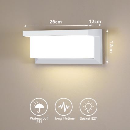 Brilagi - LED димируема външна стенна лампа BRICKY 1xE27/6W/230V 2700-6500K IP54 бяла