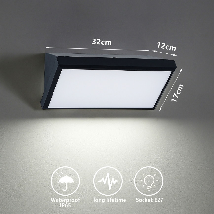 Brilagi - LED димируема външна стенна лампа TRIANGLE 1xE27/6W/230V 2700-6500K IP65 черна