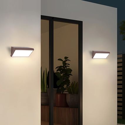 Brilagi - LED димируема външна стенна лампа TRIANGLE 1xE27/6W/230V 2700-6500K IP65 кафява