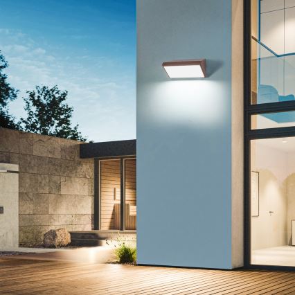 Brilagi - LED димируема външна стенна лампа TRIANGLE 1xE27/6W/230V 2700-6500K IP65 кафява