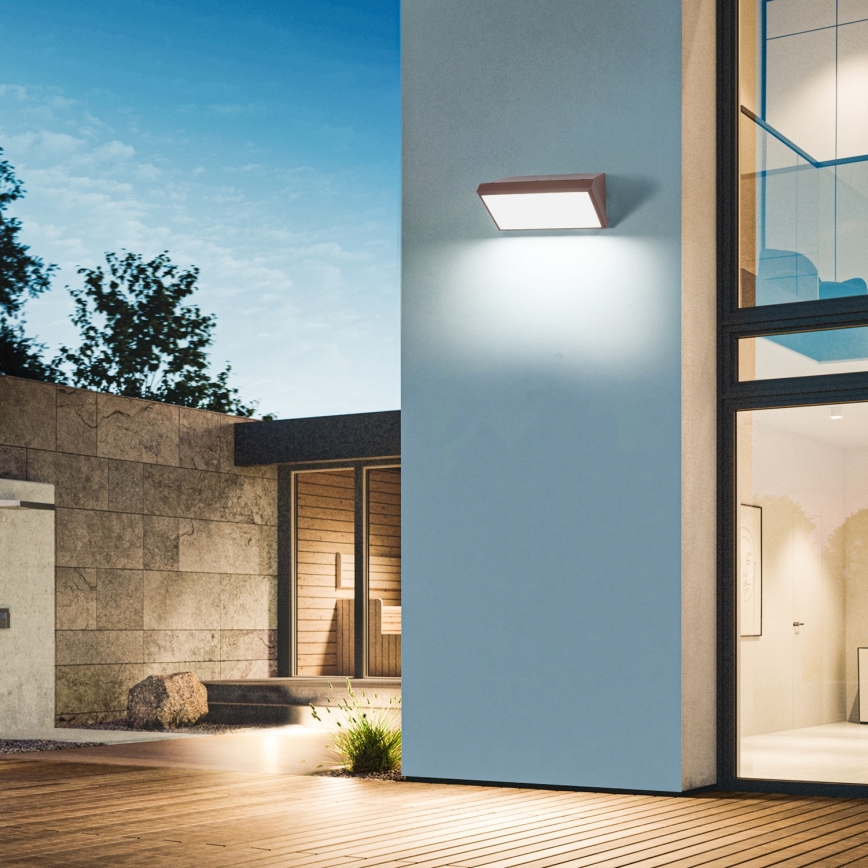 Brilagi - LED димируема външна стенна лампа TRIANGLE 1xE27/6W/230V 2700-6500K IP65 кафява