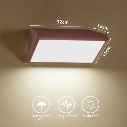 Brilagi - LED димируема външна стенна лампа TRIANGLE 1xE27/6W/230V 2700-6500K IP65 кафява