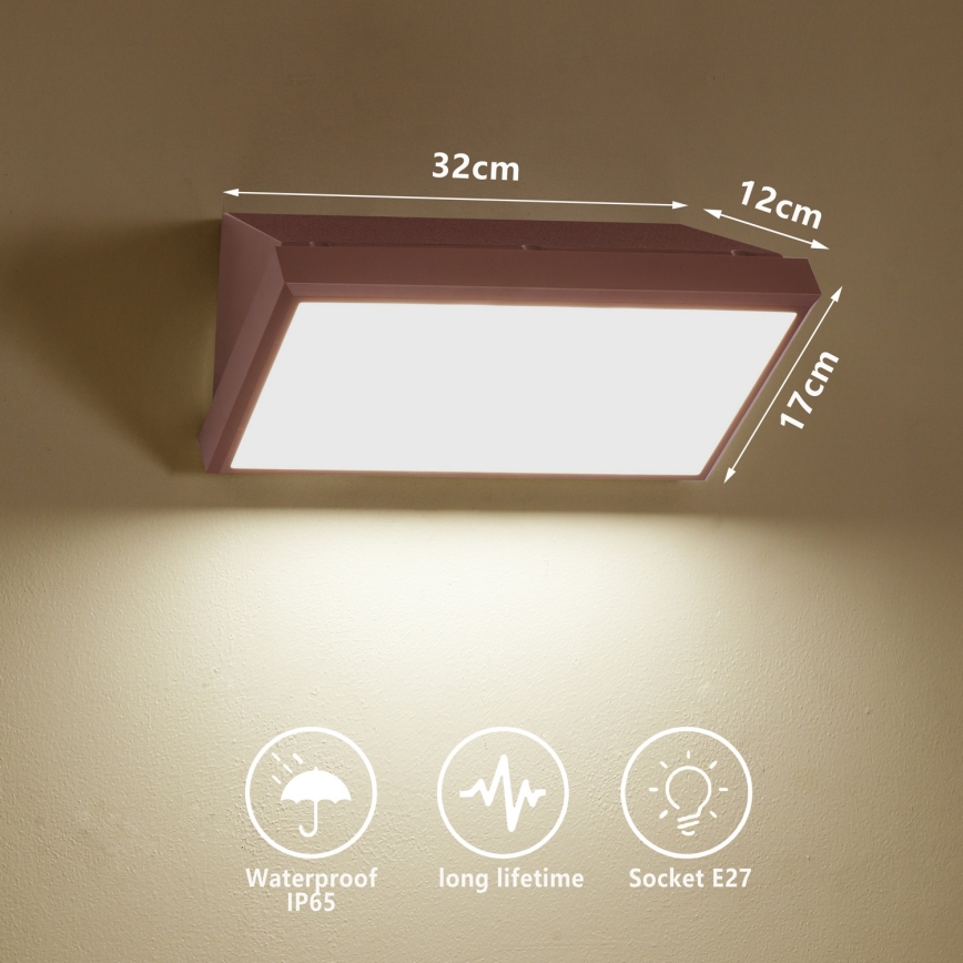 Brilagi - LED димируема външна стенна лампа TRIANGLE 1xE27/6W/230V 2700-6500K IP65 кафява