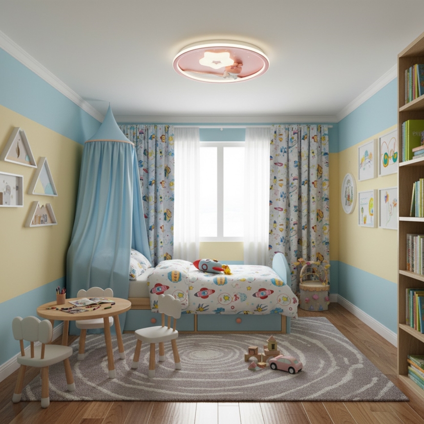 Brilagi - LED димируемо детско таванно осветително тяло BUNNY LED/83W/230V 3000-6000K Ø 49 см + дистанционно управление