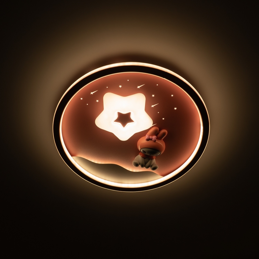 Brilagi - LED димируемо детско таванно осветително тяло BUNNY LED/83W/230V 3000-6000K Ø 49 см + дистанционно управление