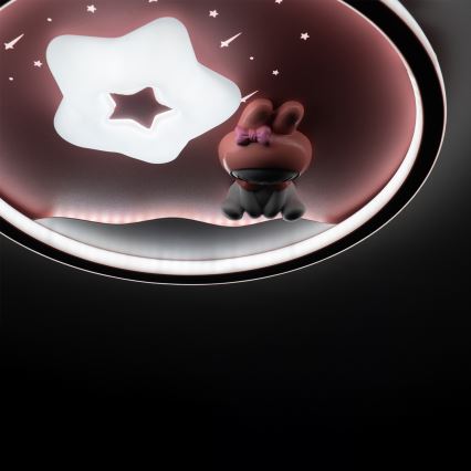 Brilagi - LED димируемо детско таванно осветително тяло BUNNY LED/83W/230V 3000-6000K Ø 49 см + дистанционно управление